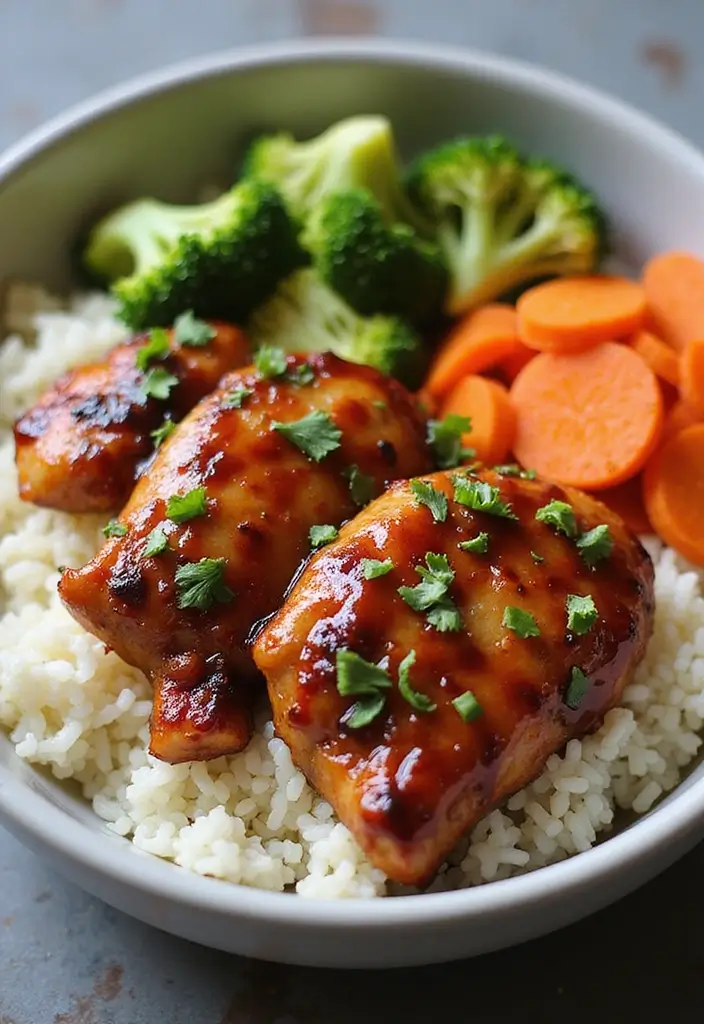 29 Healthy Chicken Burrito Bowl Recipes Full of Protein - 5. Teriyaki Chicken Bowl
