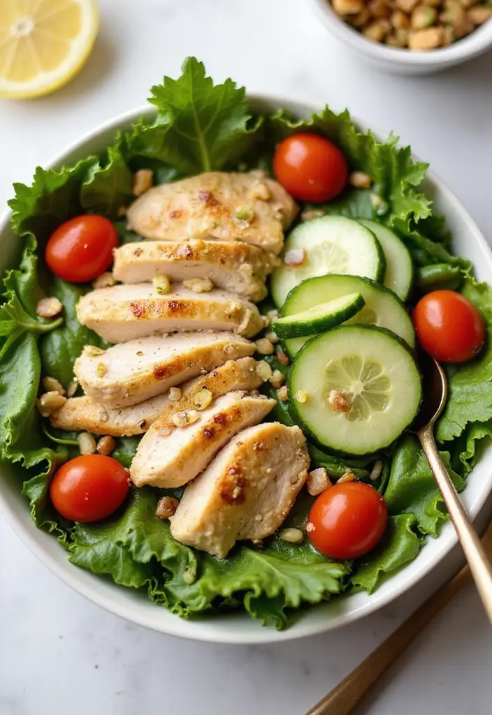 29 Healthy Chicken Burrito Bowl Recipes Full of Protein - 9. Lemon Garlic Chicken Bowl