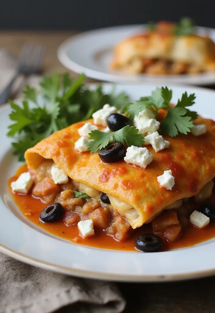 29 Healthy Chicken Enchilada Casserole Recipes That Comfort - 16. Mediterranean Chicken Enchilada Casserole