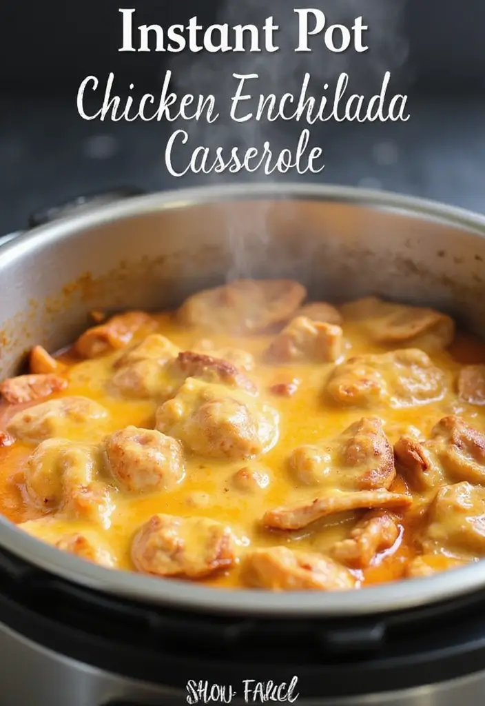 29 Healthy Chicken Enchilada Casserole Recipes That Comfort - 18. Instant Pot Chicken Enchilada Casserole