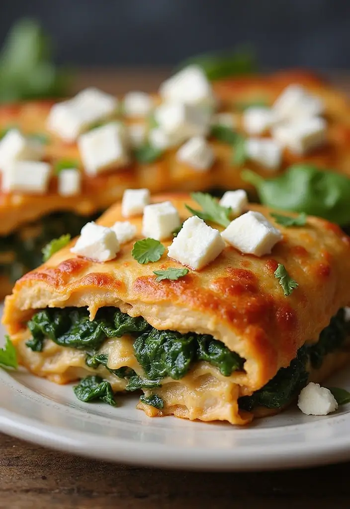 29 Healthy Chicken Enchilada Casserole Recipes That Comfort - 22. Chicken Enchilada Casserole with Spinach and Feta