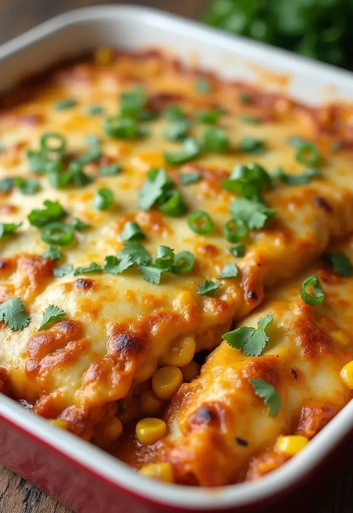 29 Healthy Chicken Enchilada Casserole Recipes That Comfort - 24. Chicken Enchilada Casserole with Corn and Zucchini