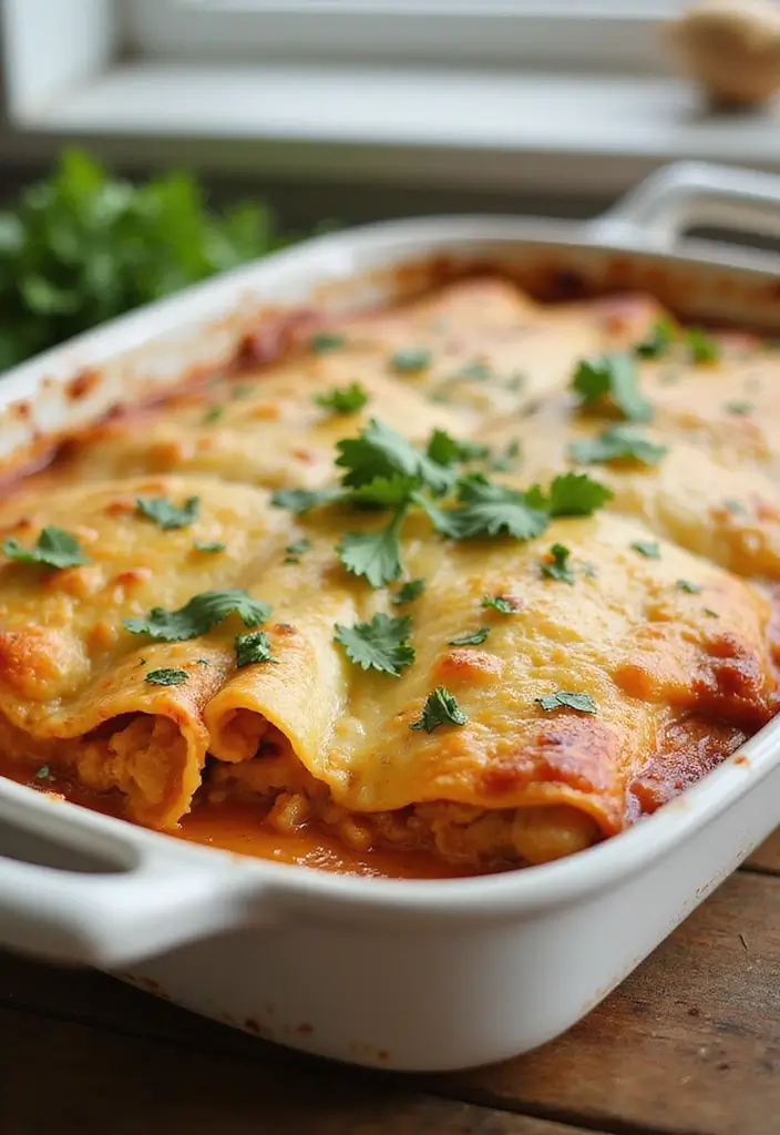 29 Healthy Chicken Enchilada Casserole Recipes That Comfort - 25. Chicken Enchilada Casserole with Fresh Herbs