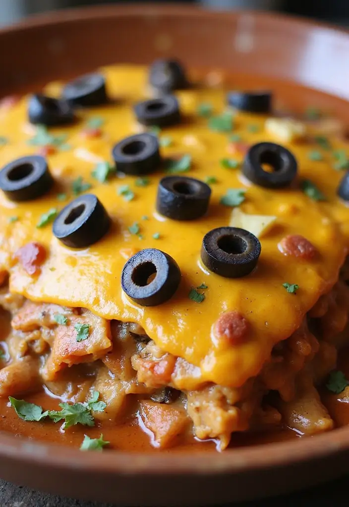 29 Healthy Chicken Enchilada Casserole Recipes That Comfort - 27. Chicken Enchilada Casserole with Black Olives