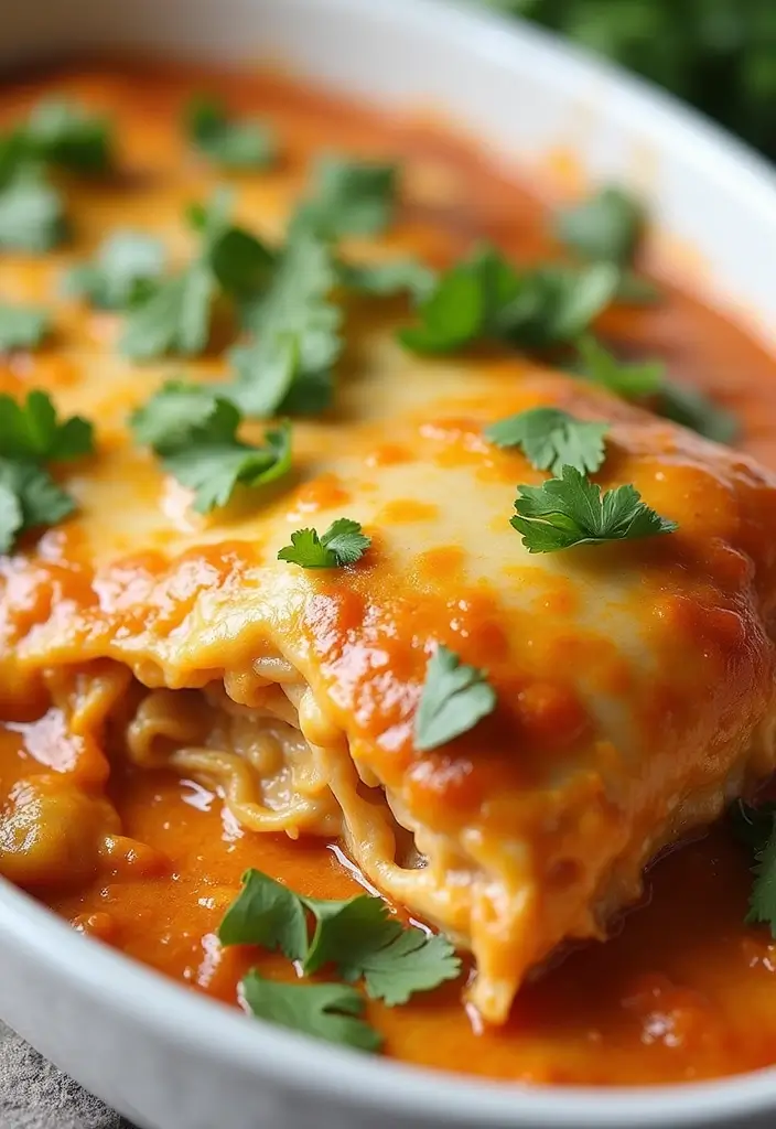 29 Healthy Chicken Enchilada Casserole Recipes That Comfort - 5. Creamy Chicken Enchilada Casserole