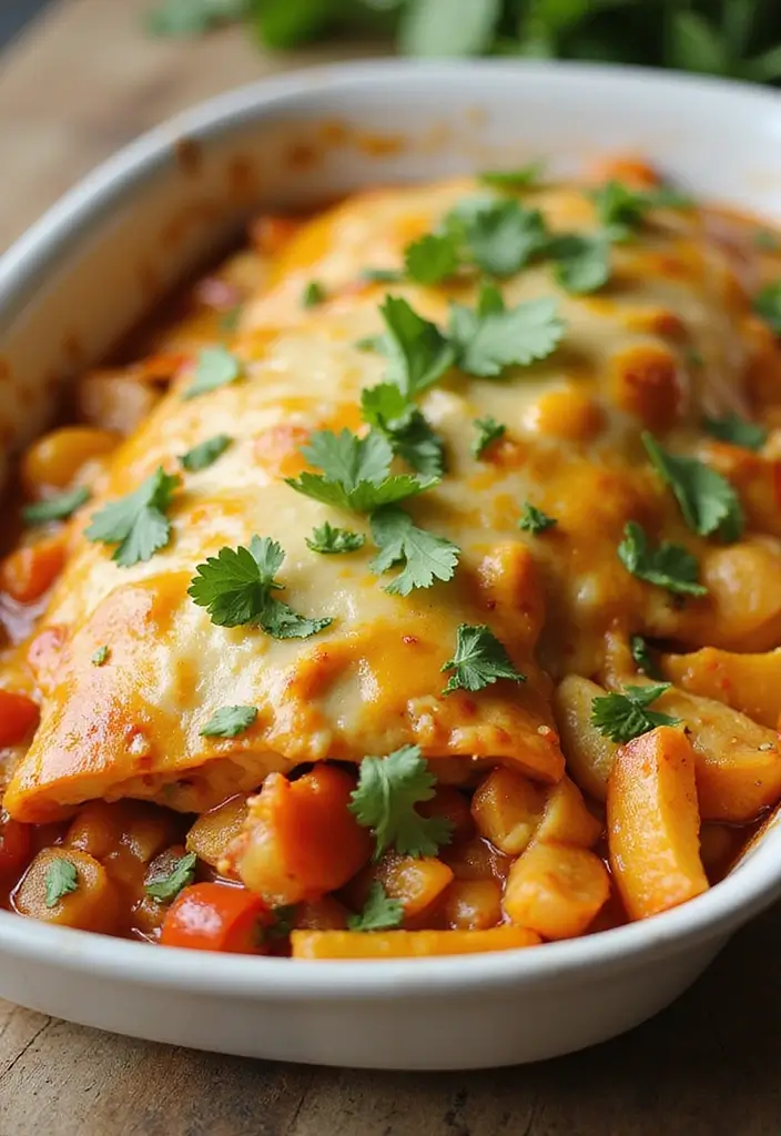 29 Healthy Chicken Enchilada Casserole Recipes That Comfort - 6. Veggie-Packed Chicken Enchilada Casserole