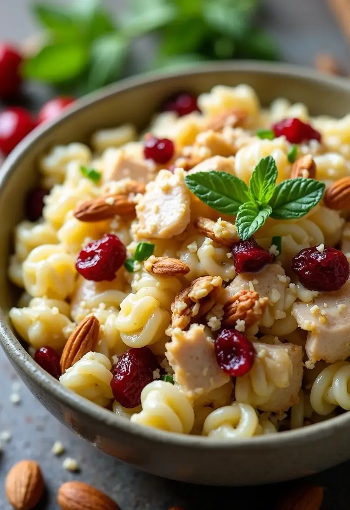 29 Healthy Chicken Pasta Salad Recipes That Taste Amazing - 12. Nutty Chicken Pasta Salad