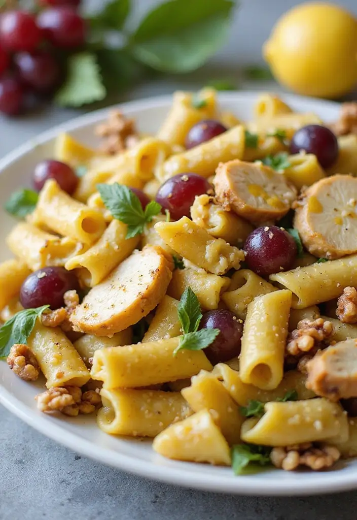 29 Healthy Chicken Pasta Salad Recipes That Taste Amazing - 14. Honey Mustard Chicken Pasta Salad