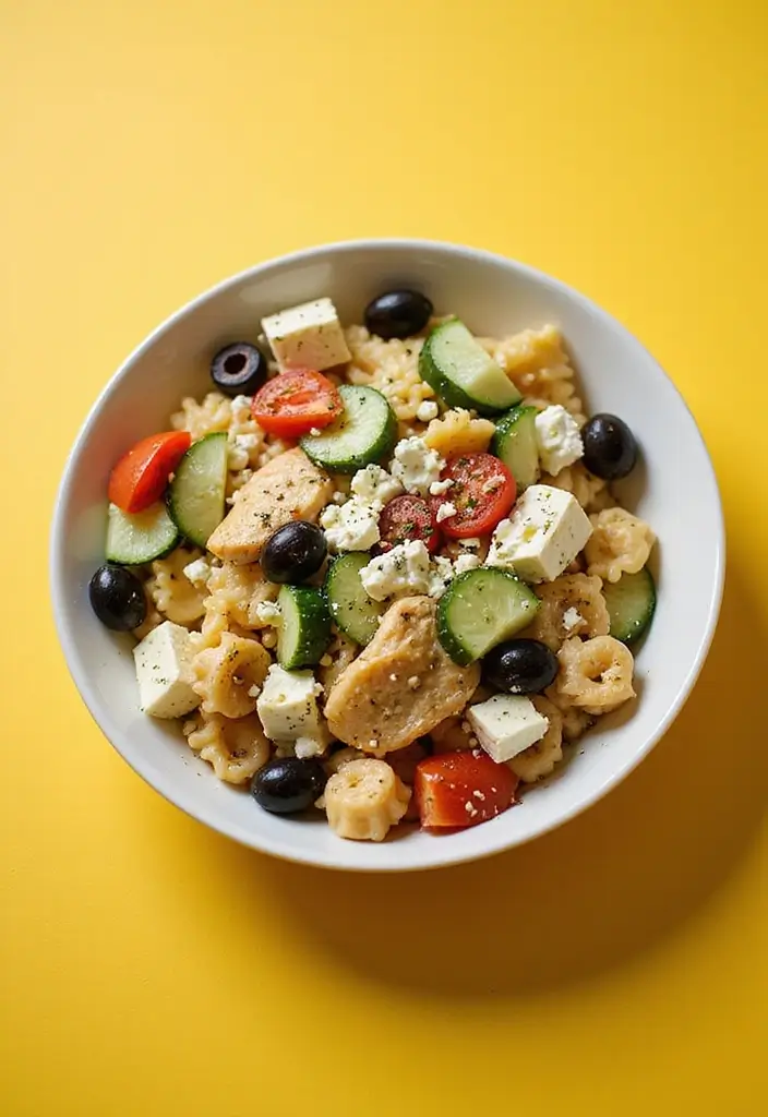 29 Healthy Chicken Pasta Salad Recipes That Taste Amazing - 2. Greek Chicken Pasta Salad
