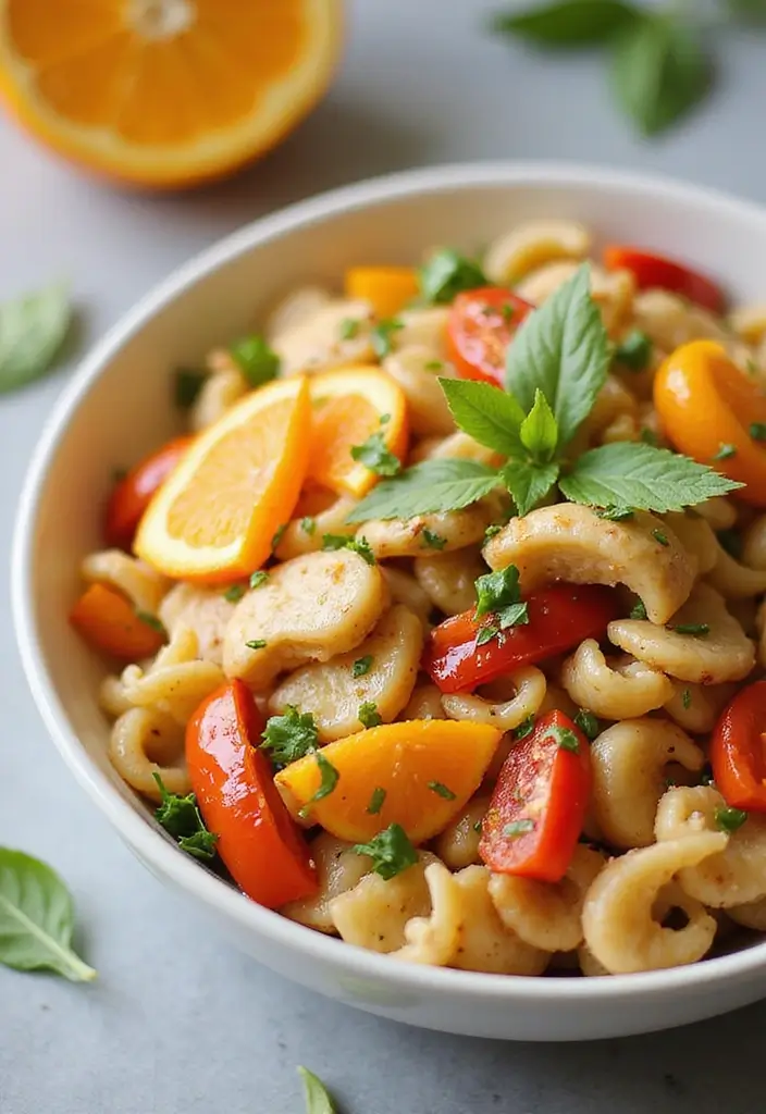 29 Healthy Chicken Pasta Salad Recipes That Taste Amazing - 20. Orange Ginger Chicken Pasta Salad