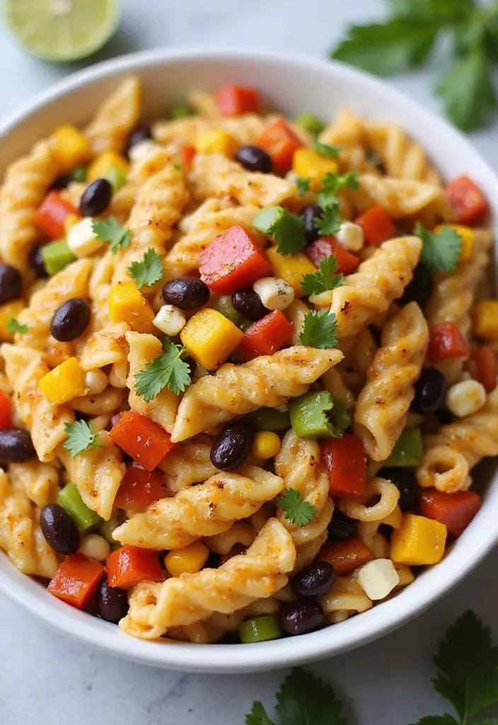 29 Healthy Chicken Pasta Salad Recipes That Taste Amazing - 4. Southwest Chicken Pasta Salad
