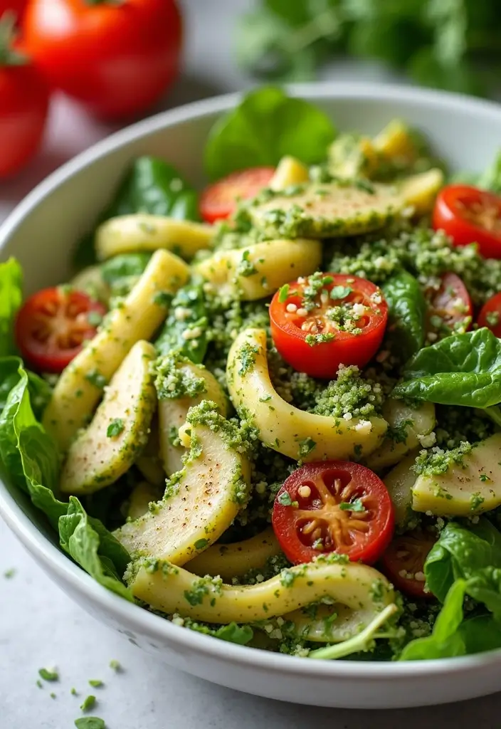 29 Healthy Chicken Pasta Salad Recipes That Taste Amazing - 6. Pesto Chicken Pasta Salad