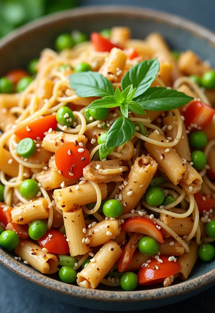 29 Healthy Chicken Pasta Salad Recipes That Taste Amazing - 8. Asian Chicken Pasta Salad