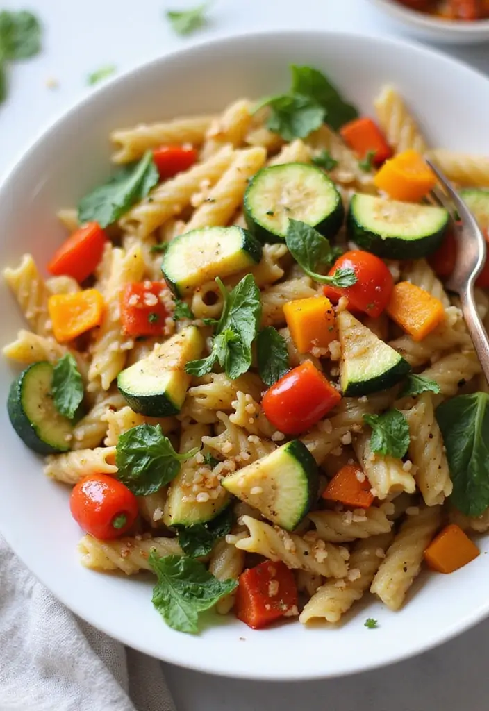 29 Healthy Dinner Recipes for Kids That Are Nutritious - 1. Rainbow Veggie Pasta
