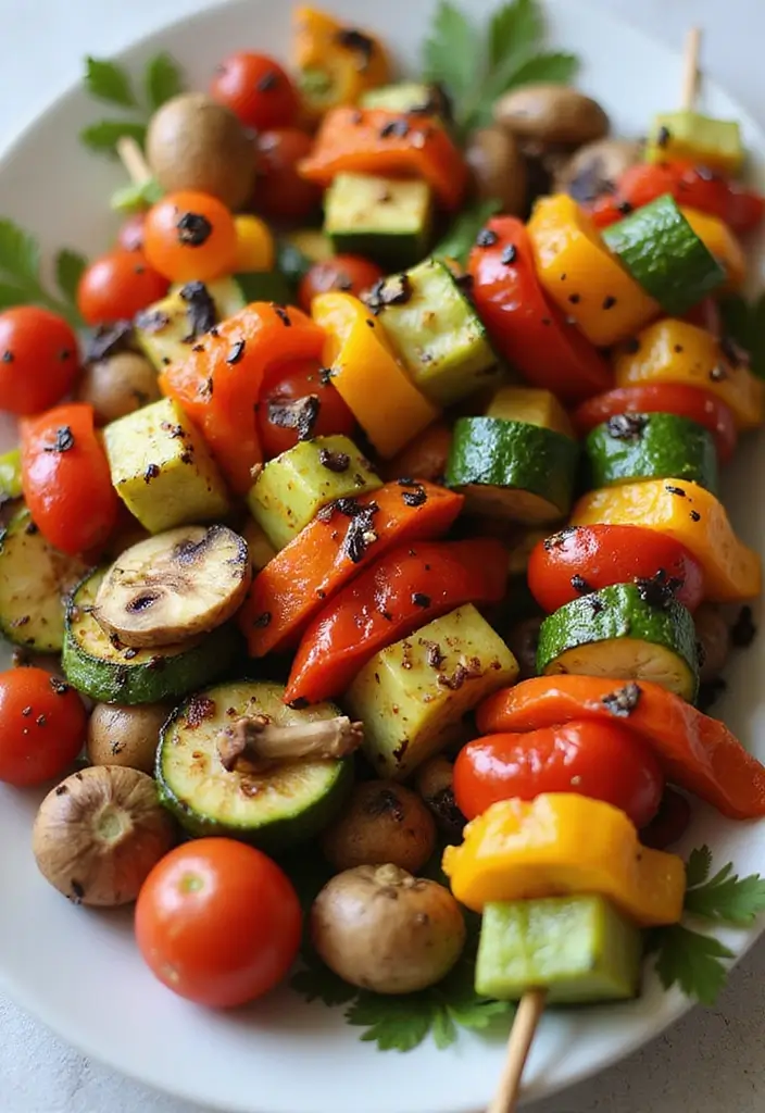 29 Healthy Dinner Recipes for Kids That Are Nutritious - 29. Grilled Veggie Skewers