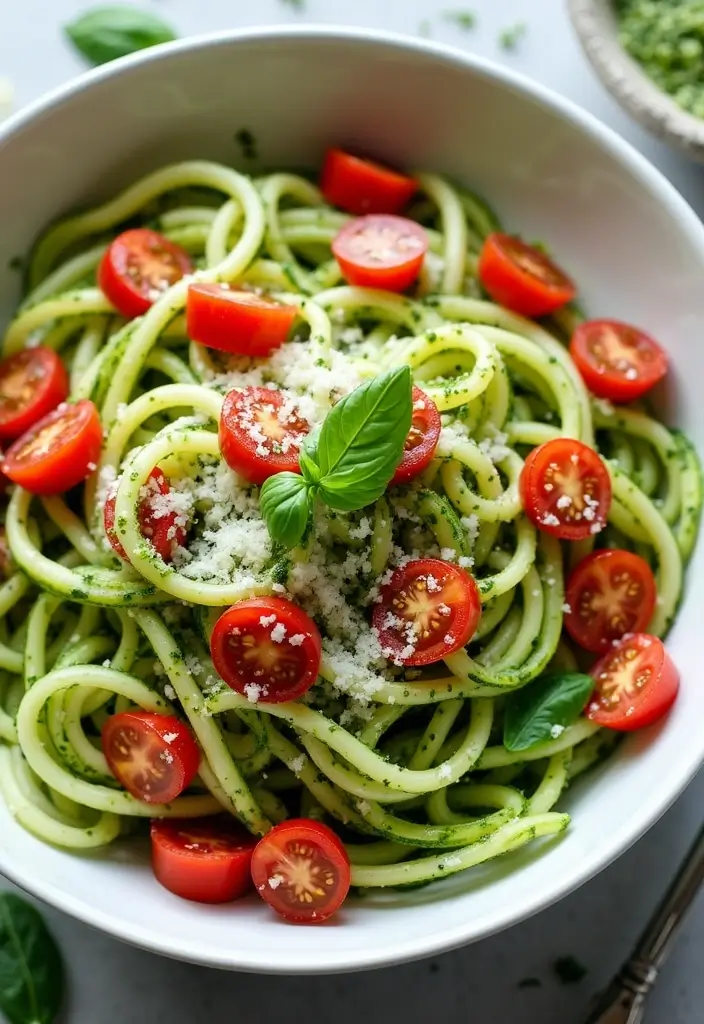 29 Healthy Dinner Recipes for Kids That Are Nutritious - 6. Zucchini Noodles with Pesto