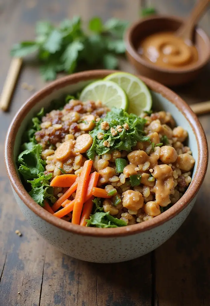 29 Healthy Fall Recipes Dinner Ideas That Warm the Soul - 21. Thai Peanut Buddha Bowl