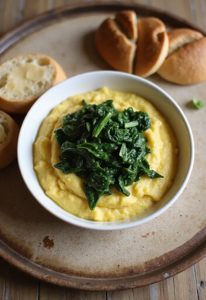 29 Healthy Fall Recipes Dinner Ideas That Warm the Soul - 27. Creamy Garlic Polenta with Spinach