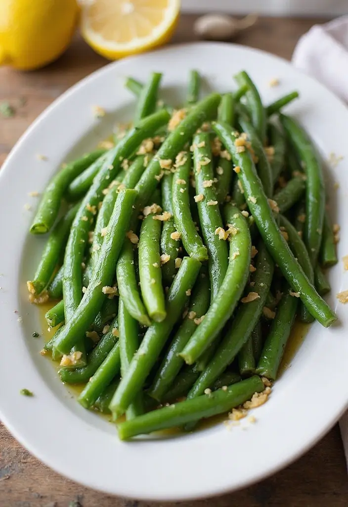 29 Healthy Green Bean Recipes That Brighten the Plate - 1. Garlic Lemon Green Beans