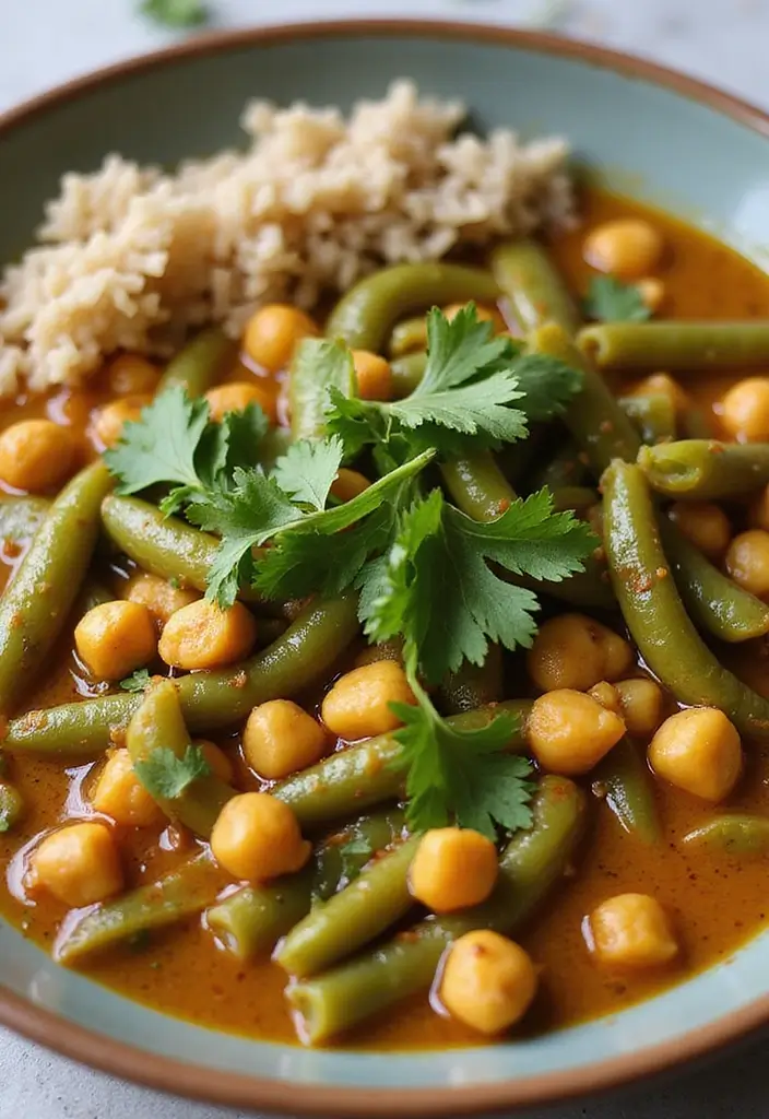 29 Healthy Green Bean Recipes That Brighten the Plate - 21. Green Bean and Chickpea Curry