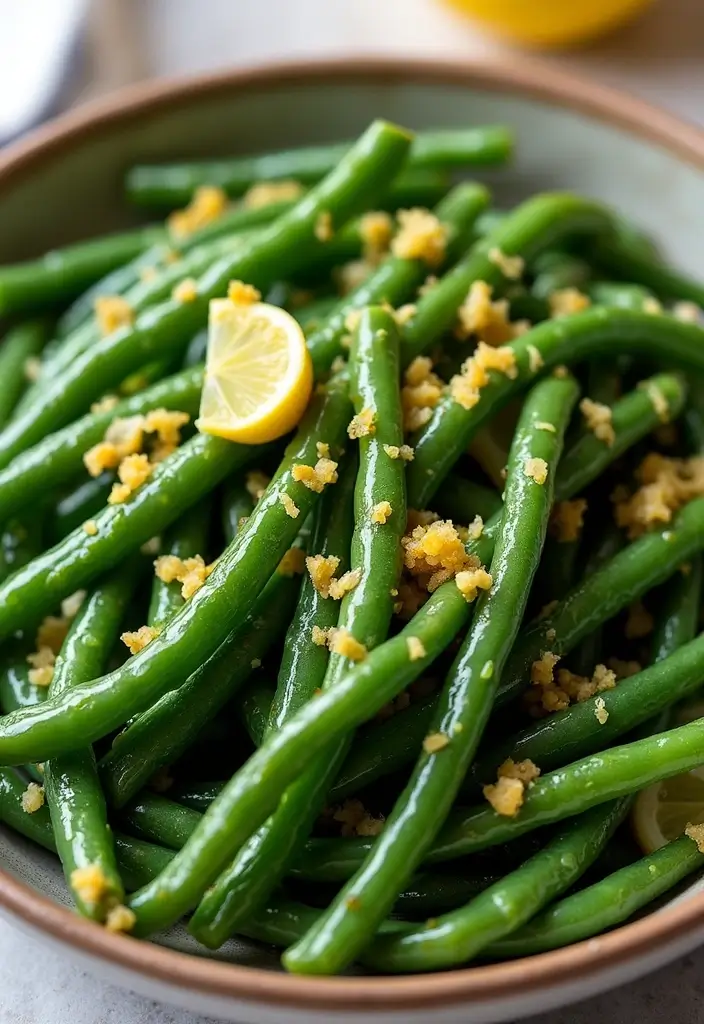 29 Healthy Green Bean Recipes That Brighten the Plate - 22. Lemon Garlic Green Beans
