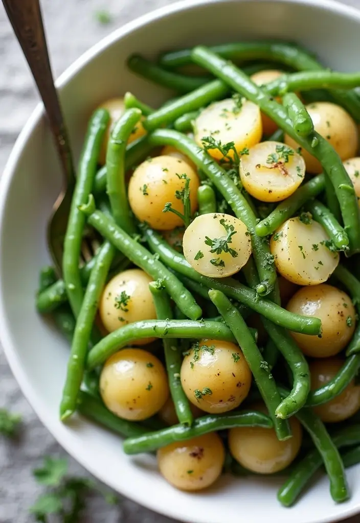 29 Healthy Green Bean Recipes That Brighten the Plate - 28. Green Bean and Potato Salad