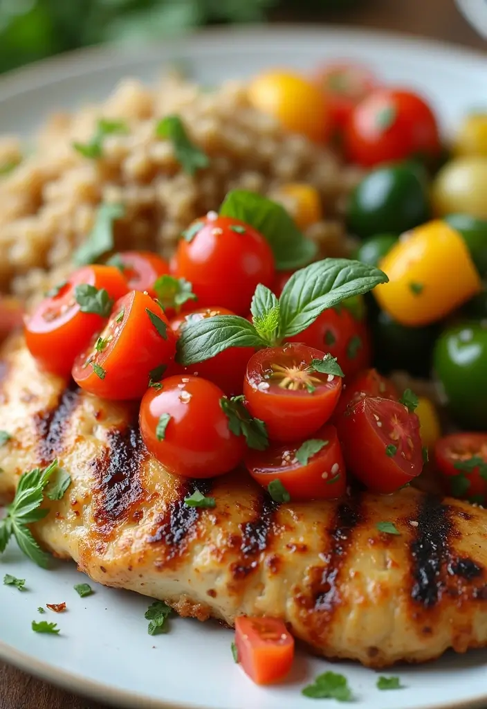 29 Healthy Grilled Chicken Recipes That Are Full of Flavor - 24. Grilled Chicken with Tomato Basil Salsa