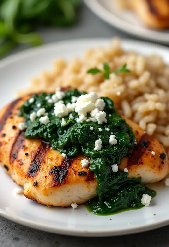 29 Healthy Grilled Chicken Recipes That Are Full of Flavor - 25. Grilled Chicken with Spinach and Feta