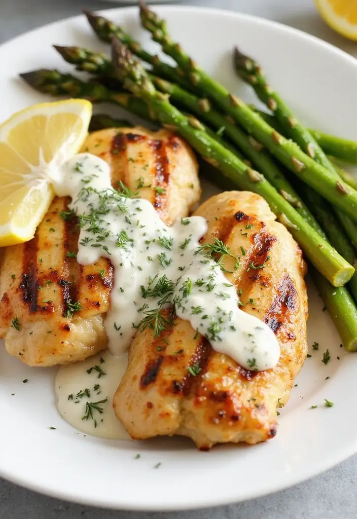 29 Healthy Grilled Chicken Recipes That Are Full of Flavor - 29. Grilled Chicken with Lemon Dill Sauce