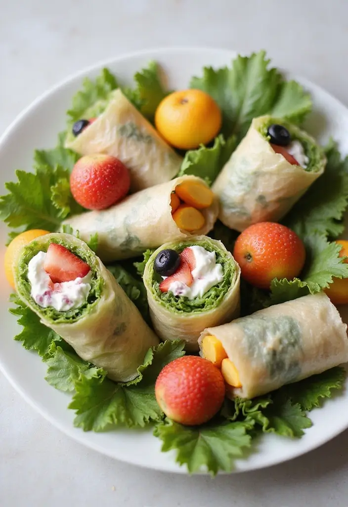29 Rice Paper Recipes Healthy Rolls and Wraps You’ll Love - 10. Fruit and Yogurt Rice Paper Rolls