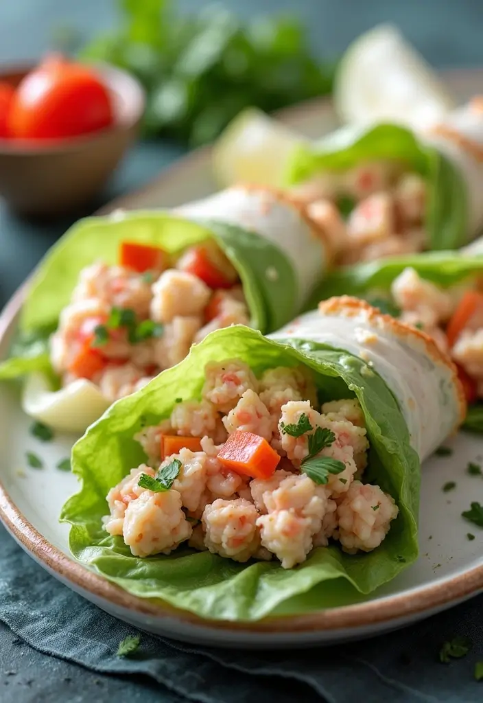 29 Rice Paper Recipes Healthy Rolls and Wraps You’ll Love - 12. Crab Salad Rice Paper Rolls