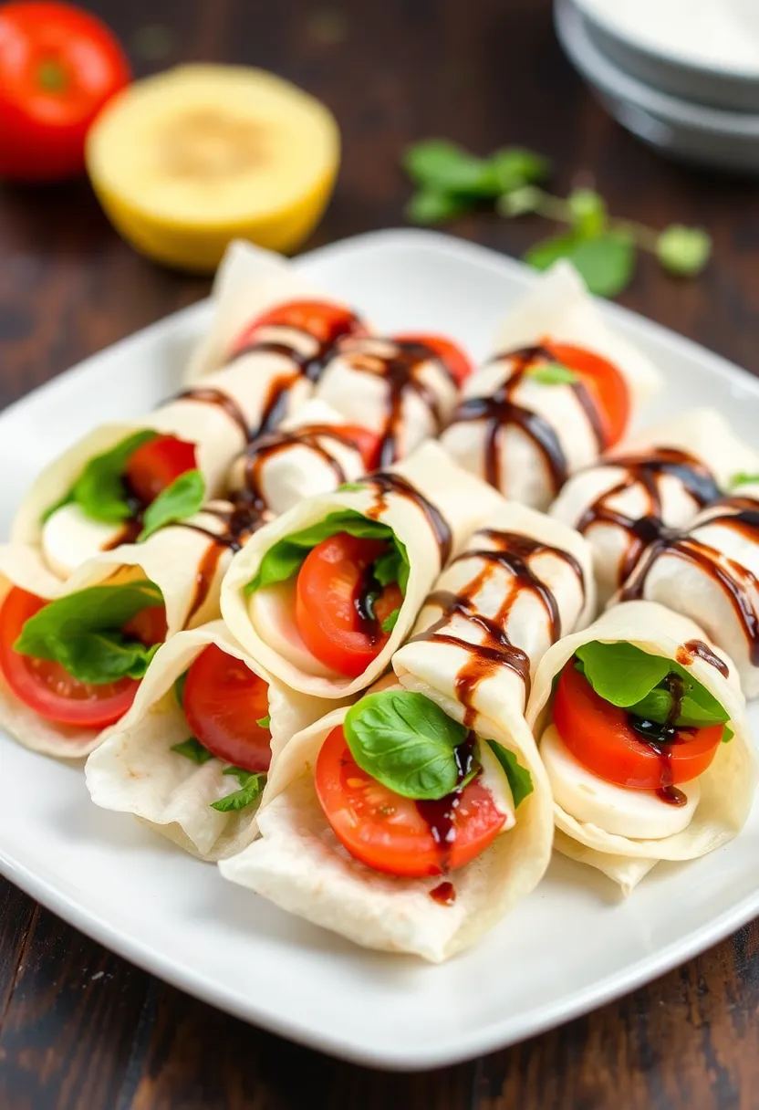 29 Rice Paper Recipes Healthy Rolls and Wraps You’ll Love - 16. Caprese Rice Paper Rolls