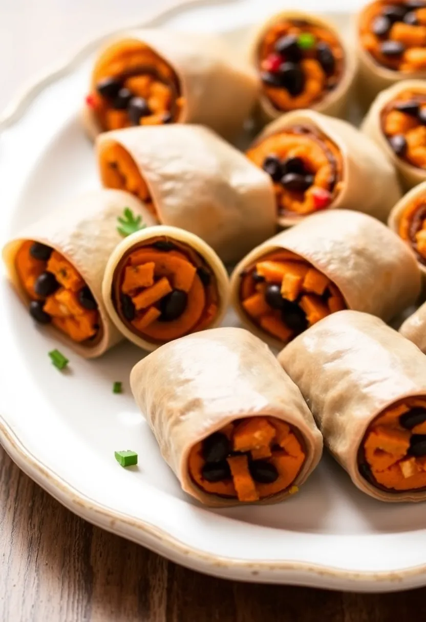 29 Rice Paper Recipes Healthy Rolls and Wraps You’ll Love - 18. Sweet Potato and Black Bean Rolls