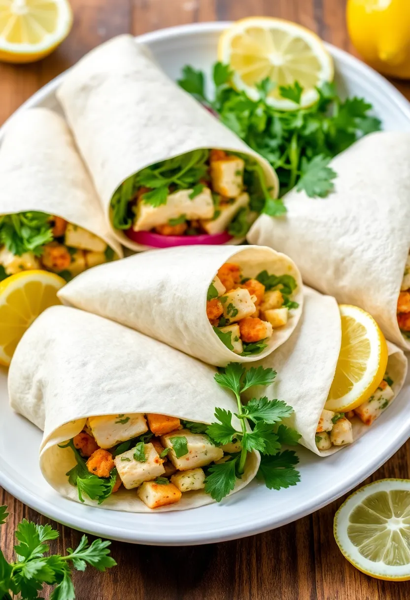 29 Rice Paper Recipes Healthy Rolls and Wraps You’ll Love - 20. Lemon Herb Chicken Wraps