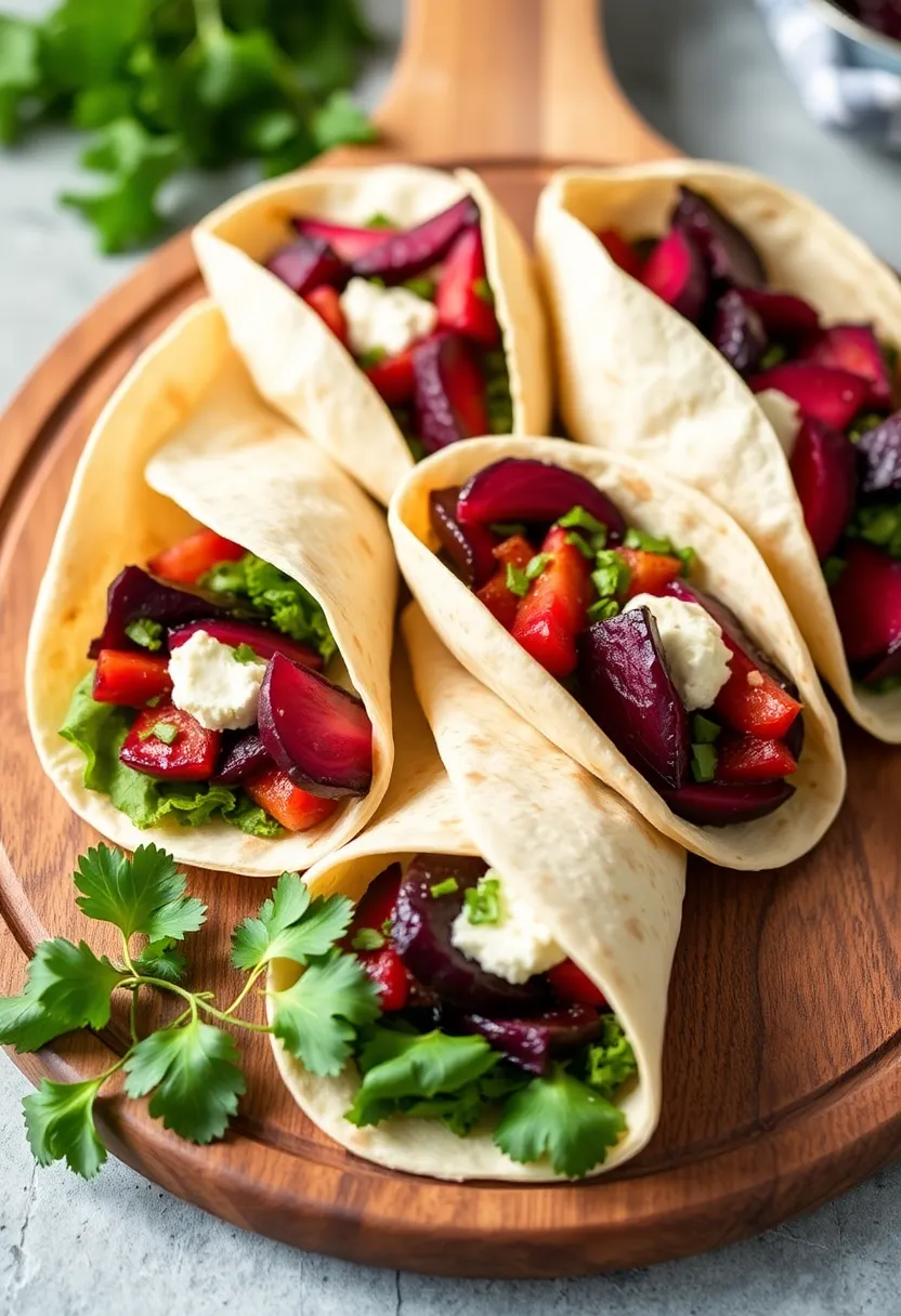 29 Rice Paper Recipes Healthy Rolls and Wraps You’ll Love - 23. Roasted Beet and Goat Cheese Wraps