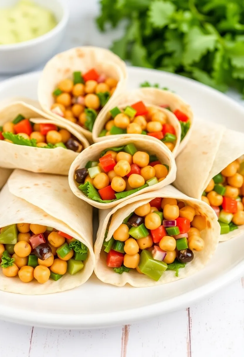 29 Rice Paper Recipes Healthy Rolls and Wraps You’ll Love - 24. Chickpea Salad Wraps