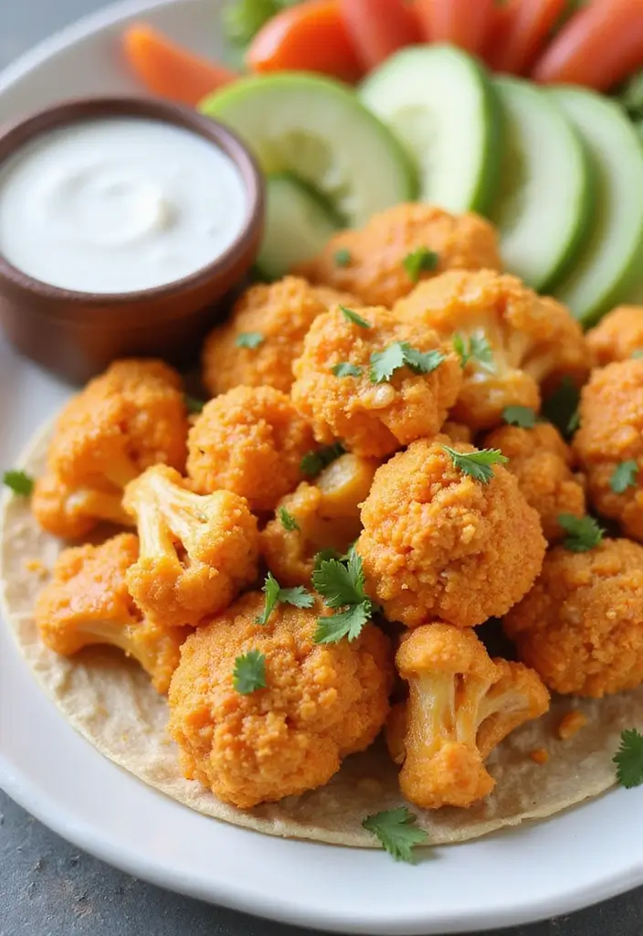 29 Rice Paper Recipes Healthy Rolls and Wraps You’ll Love - 7. Buffalo Cauliflower Wraps