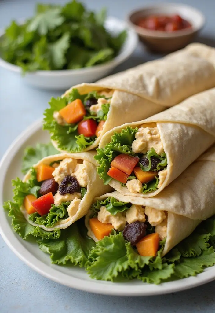 29 Rice Paper Recipes Healthy Rolls and Wraps You’ll Love - 9. Hummus and Veggie Wraps