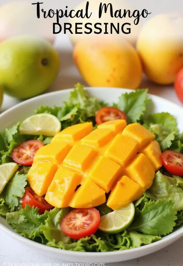29 Salad Dressing Recipes Healthy and Delicious - 25. Tropical Mango Dressing