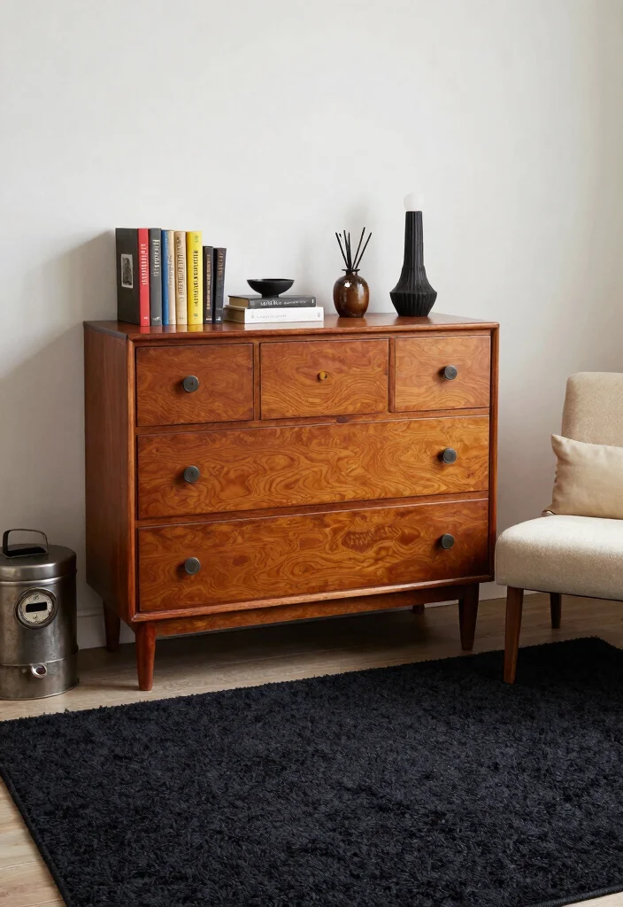 15 Black Rug Bedroom Ideas With Moody Modern Vibes - 10. Vintage Finds 1