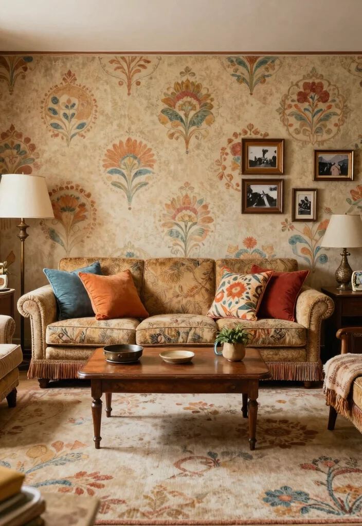 15 Carpet on Wall Ideas With Bold Textured Style - 5. Vintage Revival 1