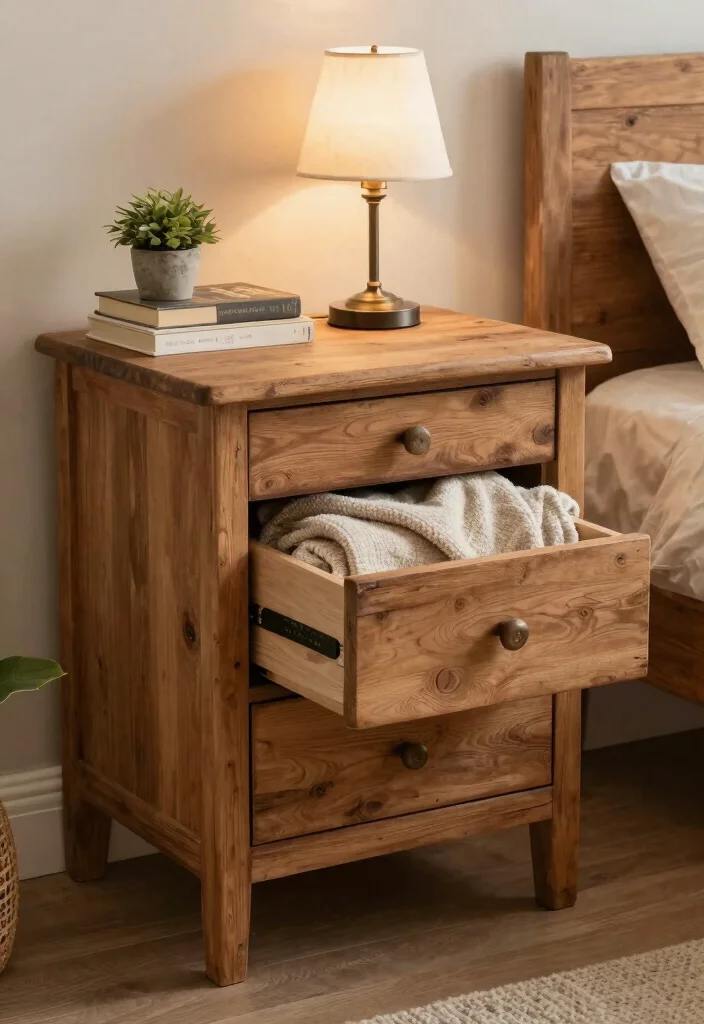 15 Desk as Nightstand Ideas With Smart Dual Purpose Style - 2. Rustic Desk with Drawer Storage 1