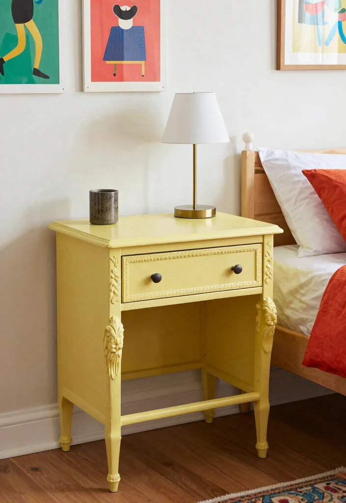 15 Desk as Nightstand Ideas With Smart Dual Purpose Style - 4. Vintage Desk with a Twist 1