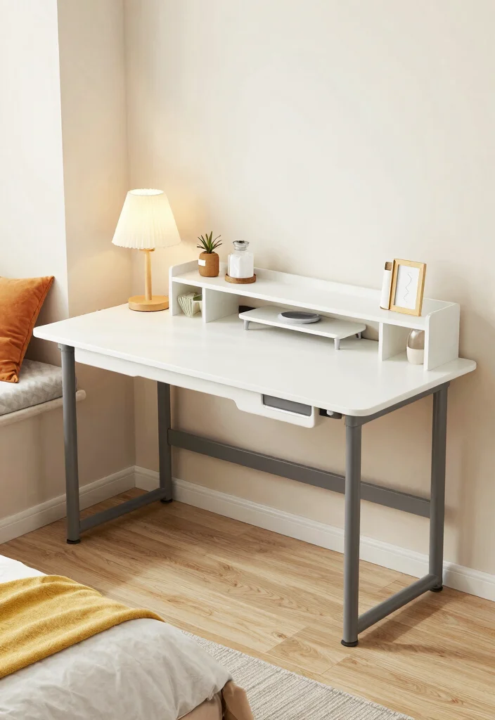 15 Desk as Nightstand Ideas With Smart Dual Purpose Style - 8. Multi-Functional Desk with an Extension 1