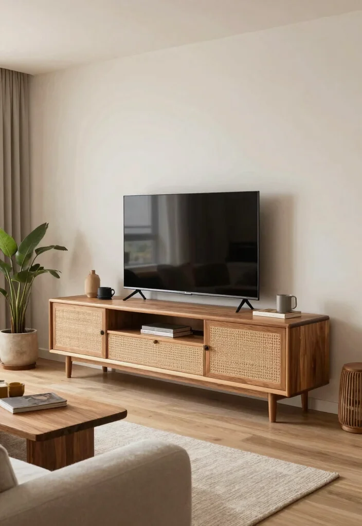 15 Island TV Unit Ideas With Modern Minimal Style - 14. Textured Finishes 1