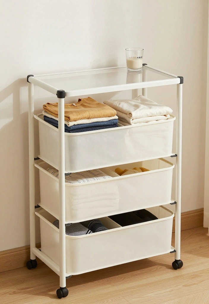 15 Wire Shelf Closet Organization Ideas That Maximize Storage - 12. Incorporate a Folding Station 1