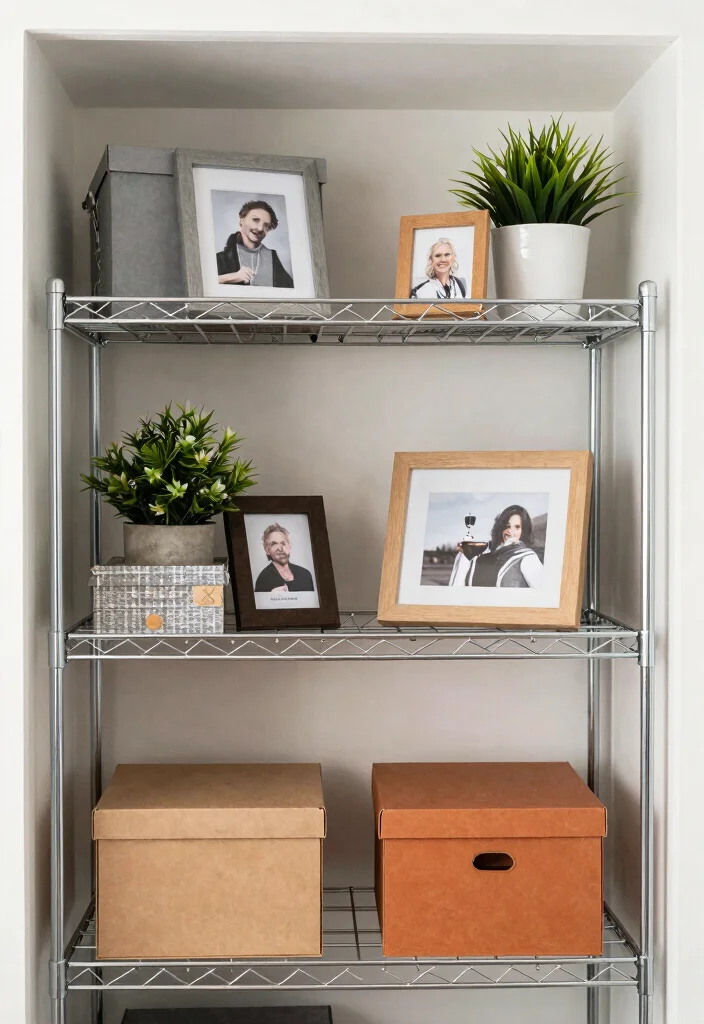 15 Wire Shelf Closet Organization Ideas That Maximize Storage - 13. Personalize with Decor 1