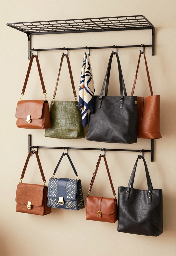 15 Wire Shelf Closet Organization Ideas That Maximize Storage - 2. Utilize Vertical Space with Hooks 1