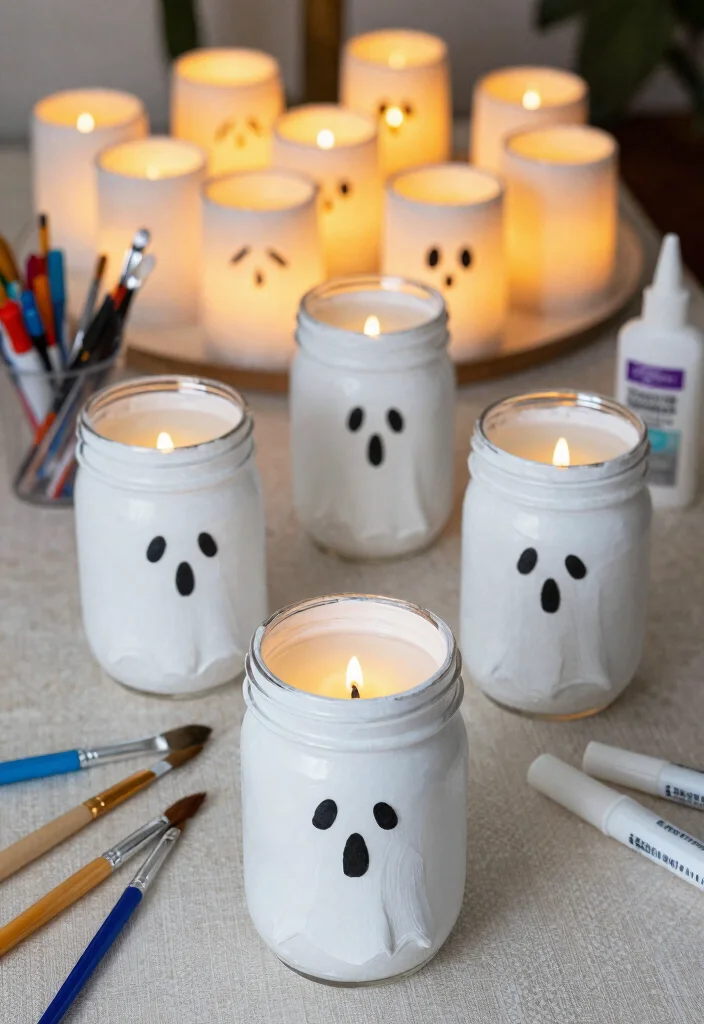 16 Ghost Candle Holder Ideas With Spooky Chic Vibes - 11. DIY Ghost Candle Holders 1