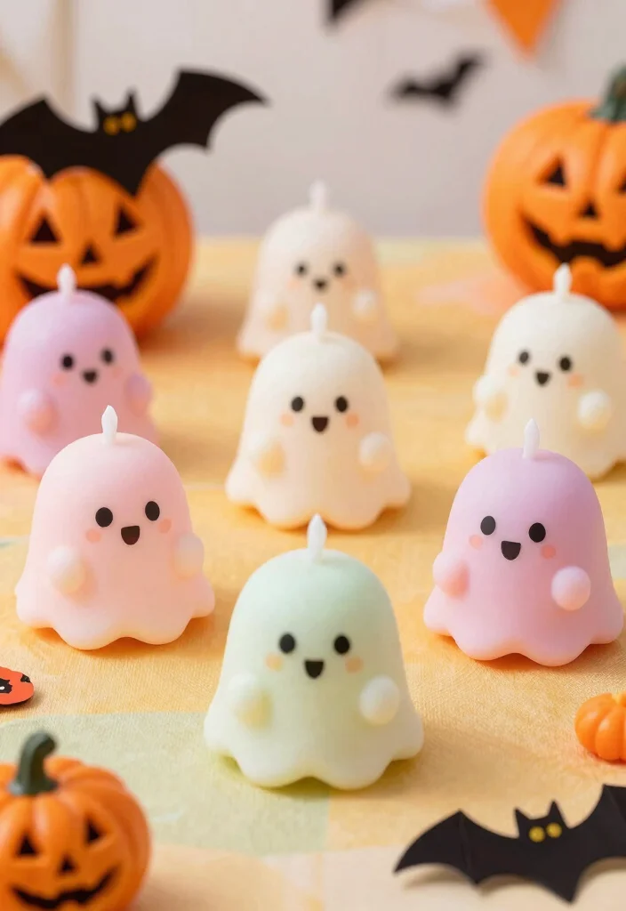 16 Ghost Candle Holder Ideas With Spooky Chic Vibes - 8. Kawaii Ghost Candle Holders 1